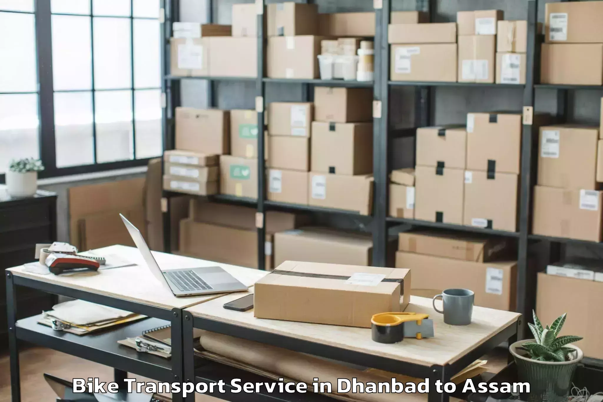 Professional Dhanbad to Biswanath Charali Bike Transport